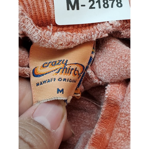 Crazy Shirts Men Activewear Pants M Peach Embroidered Pumpkin Dye Jogger Y2K - Picture 3 of 12